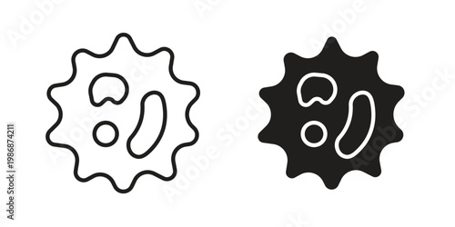 White blood cell icon design. Editable outlined stroke and solid symbols