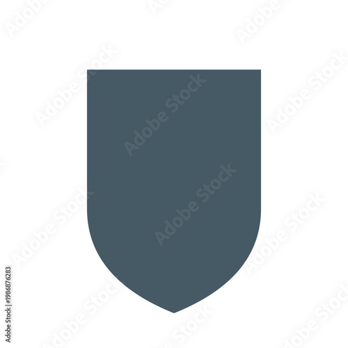 Dark gray shield icon on a for protection or defense concepts