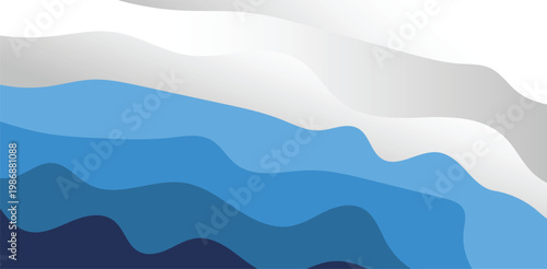 flowing ocean waves background. Abstract watercolor illustration of ocean waves background in blue