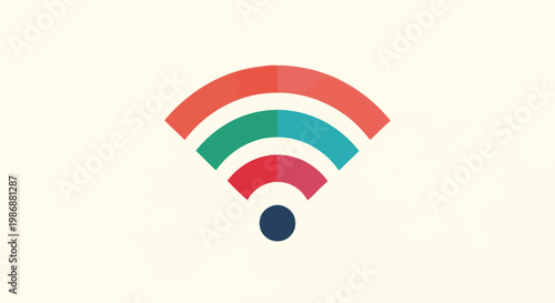 Colorful WiFi Signal Icon Symbol.