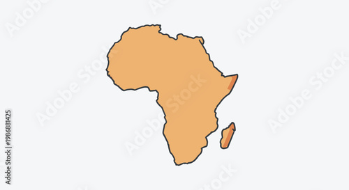 Africa continent map outline simple.