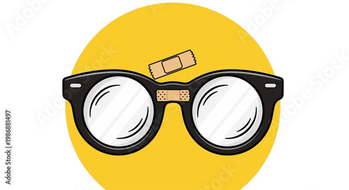 Glasses on Smiley Face Emoji.