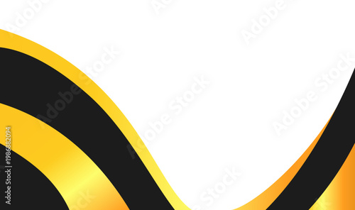 Black gold waves elegantly flow in textures on white background. Ideal for energy, luxury, or abstract design projects.