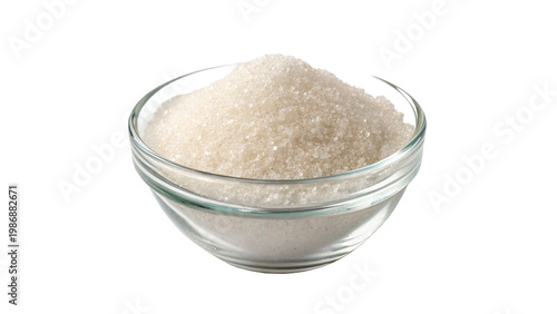 Obraz na plátne Small bowl contains white sugar used in baking, cooking, and sweetening drinks i
