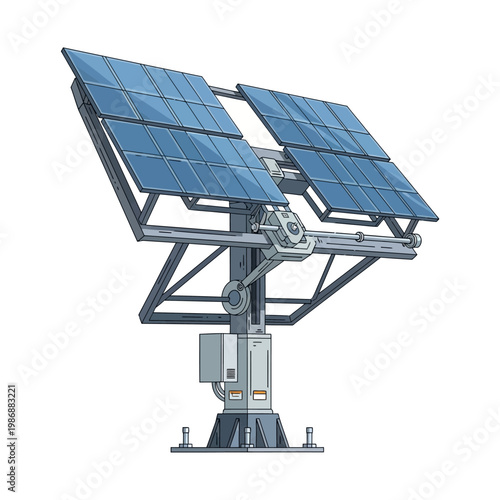 Solar Tracker System with Photovoltaic Panels - Clean Energy Technology