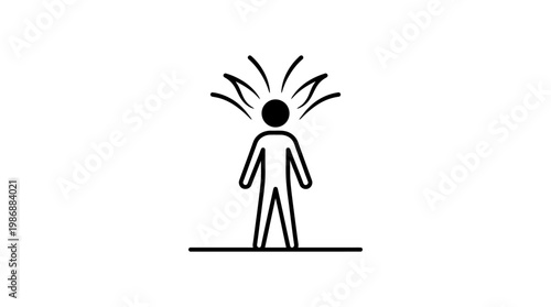 Person With Bursting Thoughts And Ideas