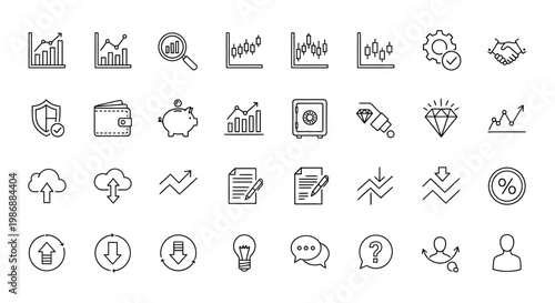 Business icons and symbols set.
