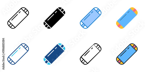 Bolster icons set multiple style collection. Editable stroke 
