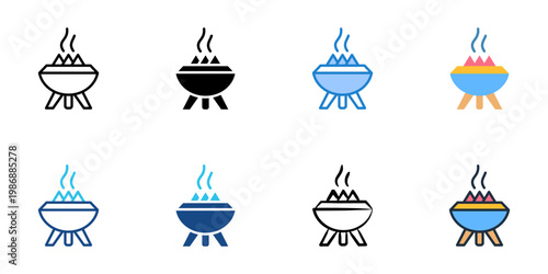 Incense icons set multiple style collection. Editable stroke 
