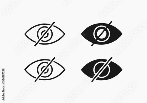 Eye Visibility and Password Toggle Icons Set - Show and Hide Symbols