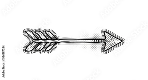 Hand drawn arrow pointing to the right simple sketch.