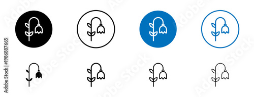 Schilderij op canvas Wilted flower icons set. vector illustration
