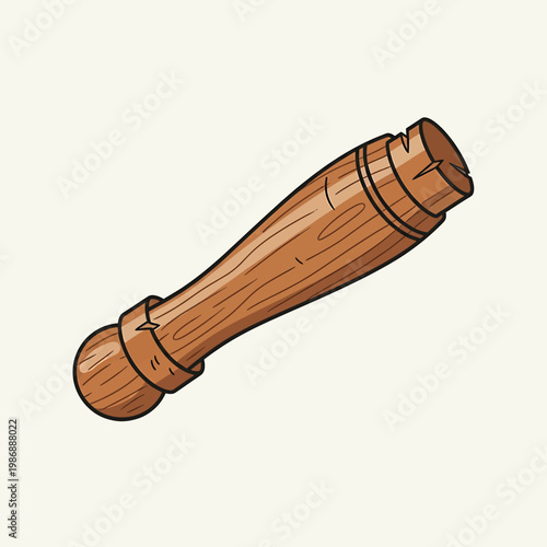 Wooden Mortar and Pestle Tool.