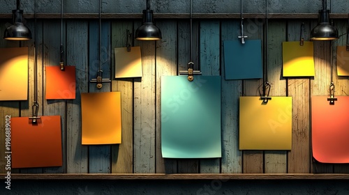 Billboard on wall with empty notes.