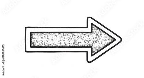 Hand drawn right pointing arrow icon symbol.