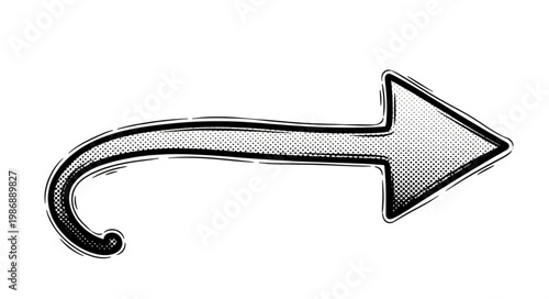 Hand drawn curved arrow pointing to right.