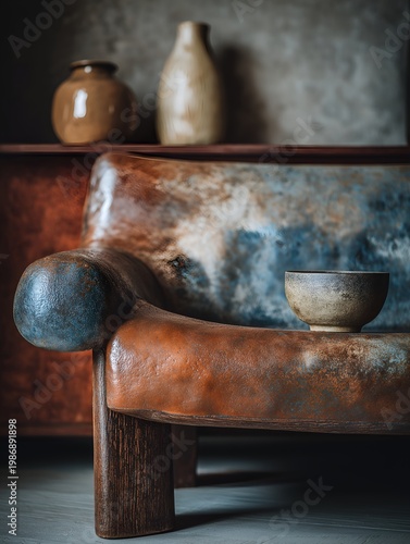 A minimal composition of handcrafted ceramic cups on a wooden surface with warm tones and soft depth, ideal for product photography, lifestyle branding, and artisanal storytelling