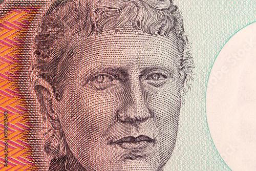 Isabel, Princess Imperial of Brazil a closeup portrait from old Brazilian money