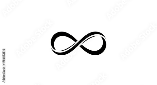 Black Brushstroke Infinity Symbol Minimalist Loop Artwork.