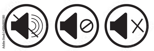 black and red  Speaker icon set. volume, loudspeaker icon . sound symbol. Mute and unmute volume sound. Speaker volume icon with sound waves. Silent and ring speaker icon set , white background, EPS10