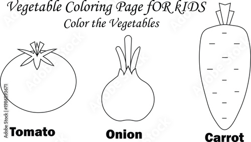 Onion Vegetable Coloring Page for Kids Printable Worksheet