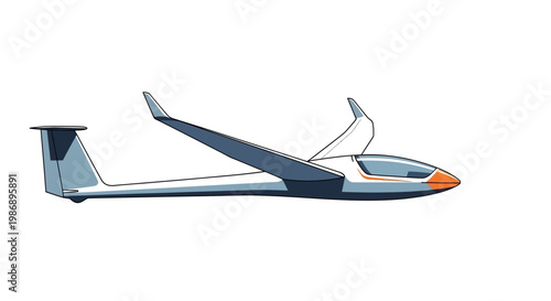 Sleek Modern Glider Aircraft Isolated on White Background