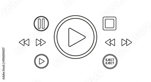 Media player controls icons