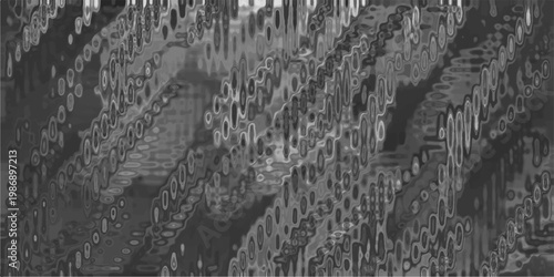 Intricate Monochrome Abstract Pattern with Organic Circular Shapes and Textured Background vector illustration