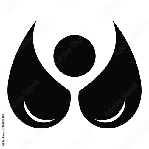 Symbol of woman boobs female breast icon logo design element icon