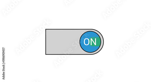 Green toggle switch button on.