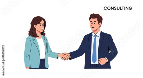 Business people shake hands to show agreement and cooperation in a consulting meeting at a professional setting