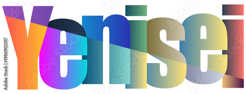 Photos Colorful Gradient Text Logo Design Featuring yenisei Abstract Lettering Style