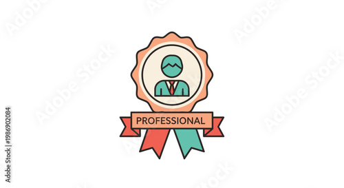 Professional Badge Icon Illustration Design.