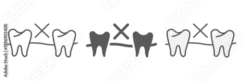 No tooth line icon, mouth and dental, missing tooth sign, vector graphics, a linear pattern on a white background.