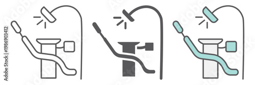 Dentist chair line icon, dental and medical, stomatologist chair sign, vector graphics, a linear pattern on a white background.