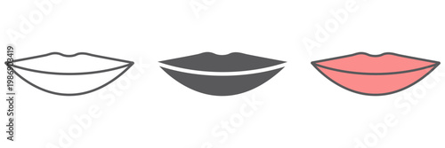 Lips line icon, mouth and female, smile sign, vector graphics, a linear pattern on a white background.