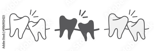 Wisdom teeth line icon, dentistry and dental, unhealthy teeth sign, vector graphics, a solid pattern on a white background.