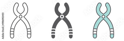 Dental forceps line icon, dentistry and teeth, dentist tool sign, vector graphics, a linear pattern on a white background.