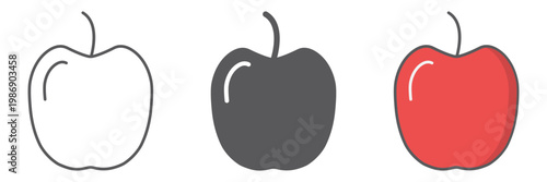 Apple line icon, vitamin and food, fruit sign, vector graphics, a linear pattern on a white background.