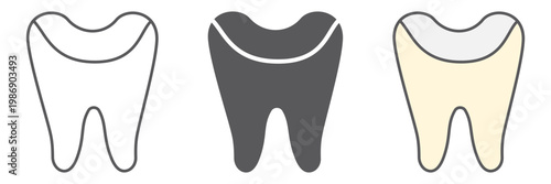 Tooth enamel line icon, dental and dentistry, tooth care sign, vector graphics, a linear pattern on a white background.