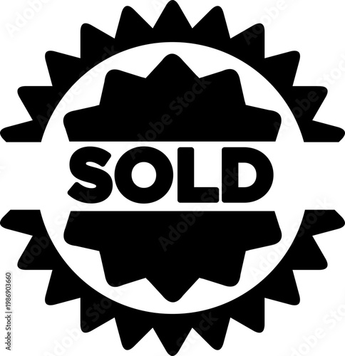 Black Sold Stamp