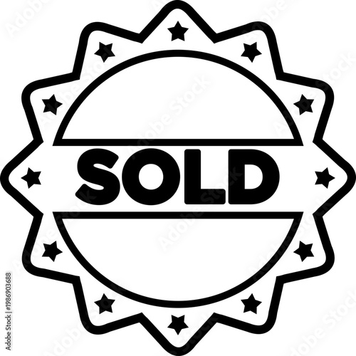 Black Sold Stamp