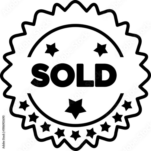 Black Sold Stamp