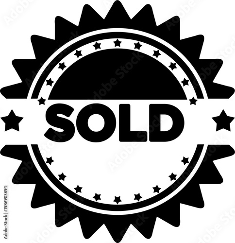 Black Sold Stamp