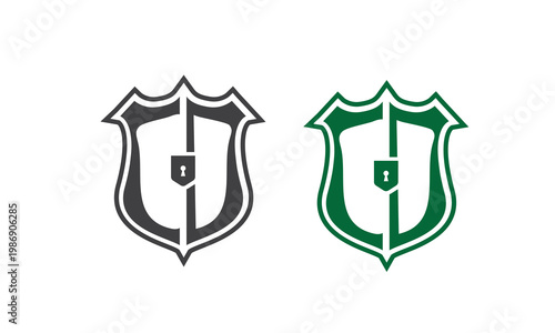 CD Shield Security Logo – Hidden Monogram Protection Badge, Modern Keyhole Icon Vector Design