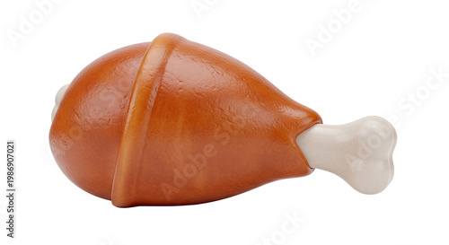 Realistic 3D Render of a Chicken Leg with Bone