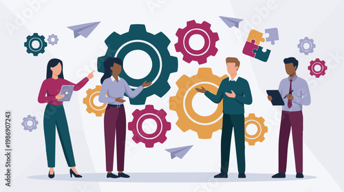 Diverse Business Team Collaboration, Strategy, and Problem Solving