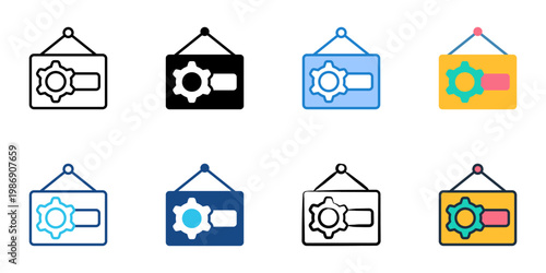 SOP icons set multiple style collection. Editable stroke 
