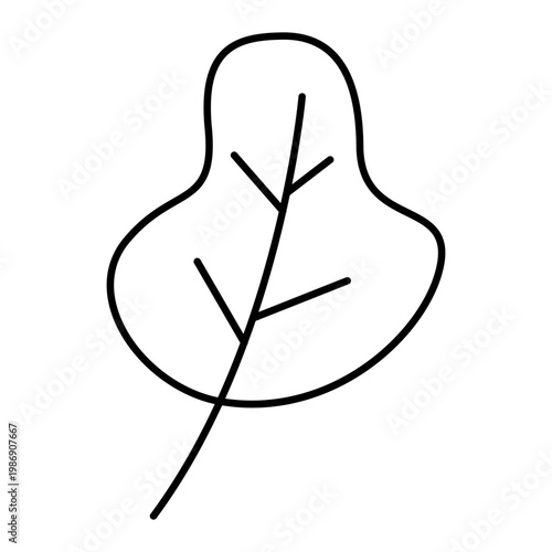 icon of leaf in line style designed for eco branding botanical apps and natural content