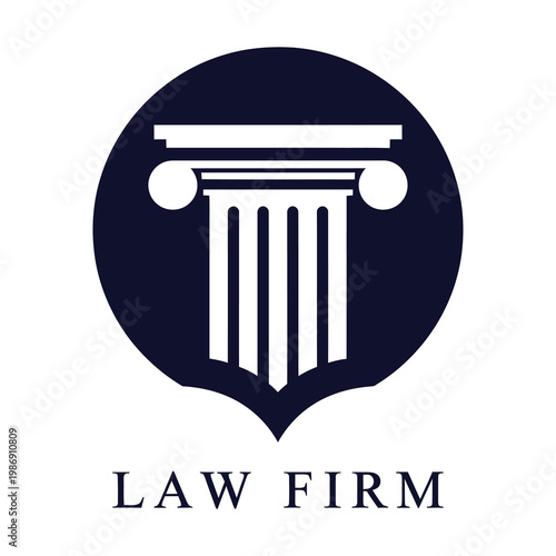 Law firm logo template with column icon and text icon
